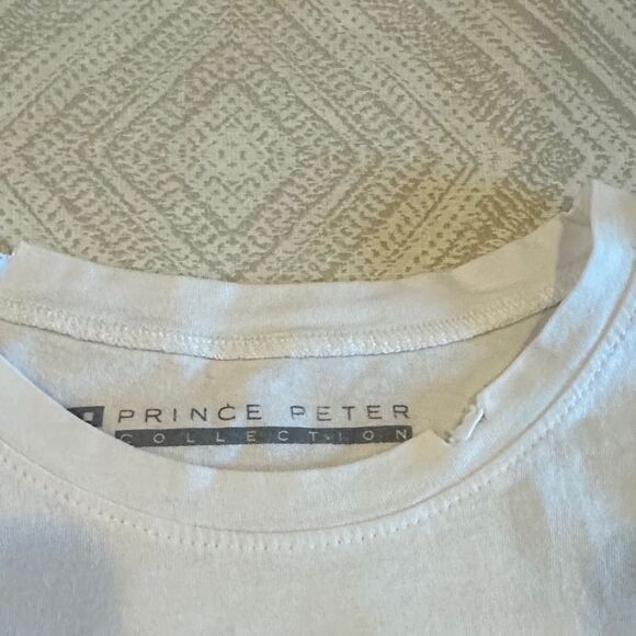 Prince Peter Collection White & Blue California Venice Beach Cropped T-Shirt - S - Picture 3 of 5
